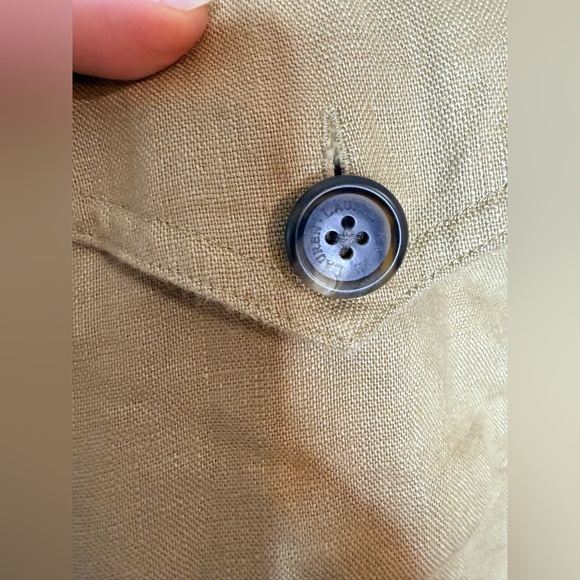 Lauren Ralph Lauren 100% Linen khaki button front preppy midi prairie skirt 6 - Picture 3 of 7